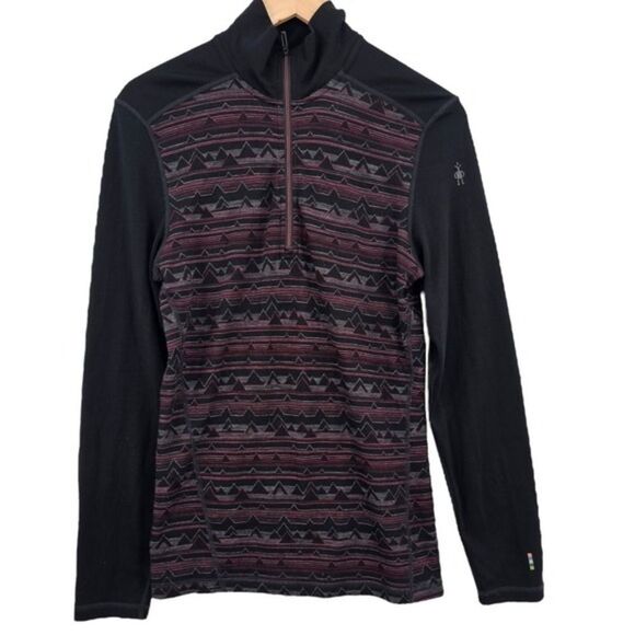 Smartwool Mens S Merino Wool 250 Thermal Baselayer Pattern 1/4 Zip Top - Picture 3 of 12